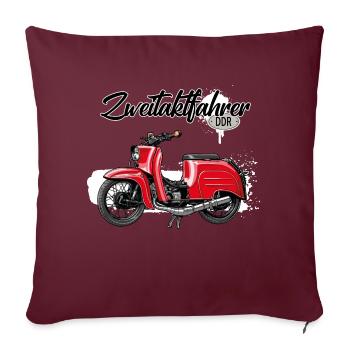 Schwalbe (rot / Zweitaktfahrer) // Illustration - Sofakissenbezug 45 x 45 cm - Burgunderrot - Vorne