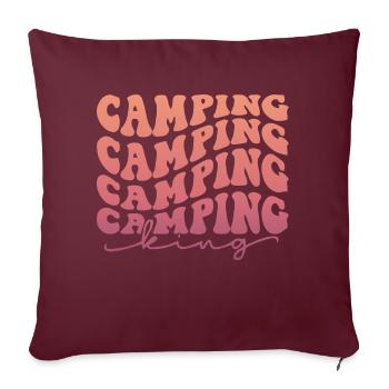 Camping Camping Camping King - Sofakissenbezug 45 x 45 cm - Burgunderrot - Vorne