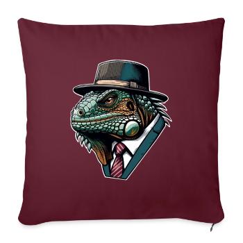Iguane - Housse de coussin décorative 45 x 45 cm - bordeaux - Devant