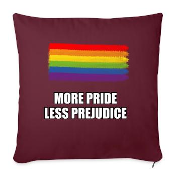 Plus de fierté, moins de préjugés LGBTQ - Housse de coussin décorative 45 x 45 cm - bordeaux - Devant