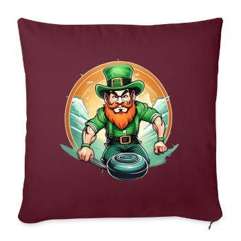 Curling Trèfle de la Saint-Patrick - Housse de coussin décorative 45 x 45 cm - bordeaux - Devant