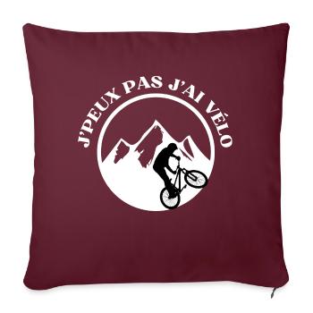 j'peux pas j'ai vélo - Housse de coussin décorative 45 x 45 cm - bordeaux - Devant