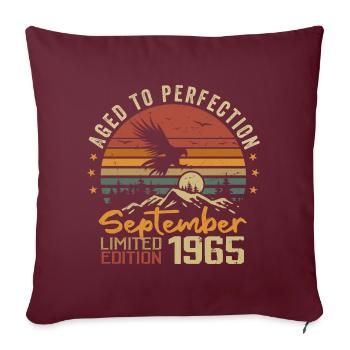 September 1965 Anniversaire Nées en Septembre 1965 - Housse de coussin décorative 45 x 45 cm - bordeaux - Devant