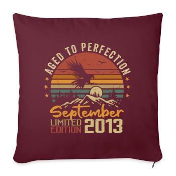 September 2013 Anniversaire Nées en Septembre 2013 - Housse de coussin décorative 45 x 45 cm - bordeaux - Devant