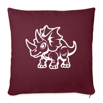 dinosaurier Triceratops - Sofakissenbezug 45 x 45 cm - Burgunderrot - Vorne
