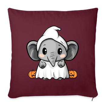 Elefant Halloween Comic Geist - Sofakissenbezug 45 x 45 cm - Burgunderrot - Vorne