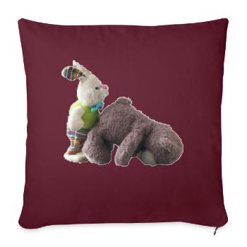 lapin ourson - Housse de coussin décorative 45 x 45 cm - bordeaux - Devant