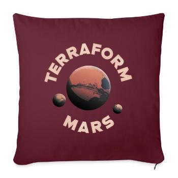 Mars Planet Planeten Sonnensystem - Sofakissenbezug 45 x 45 cm - Burgunderrot - Vorne