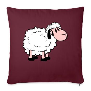 mouton bébé se tient mignon mignon agneau enfant cool bande dessinée - Housse de coussin décorative 45 x 45 cm - bordeaux - Devant