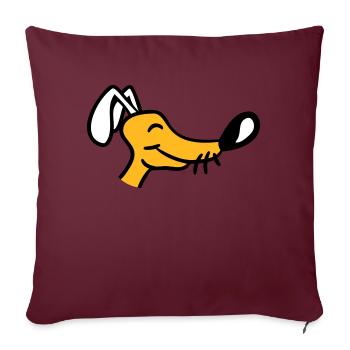 Visage de chien Petit Tête d’animal de compagnie Mignon - Housse de coussin décorative 45 x 45 cm - bordeaux - Devant