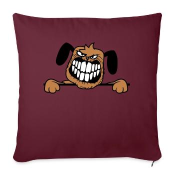 chien monstre méchant dangereux dents sourire sourire - Housse de coussin décorative 45 x 45 cm - bordeaux - Devant