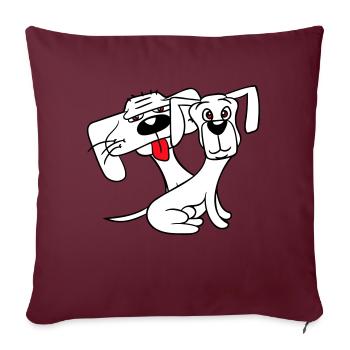 2 Dogs Looking Funny Funny Silly Sitting Cool - Sofa pillowcase 17,3'' x 17,3'' (45 x 45 cm) - burgundy - Front
