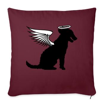 Chien Ange Halo Ailes Ange Ciel - Housse de coussin décorative 45 x 45 cm - bordeaux - Devant