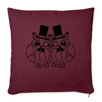 2 Foxes Friends Top Hat Men's Monocle Glasses - Sofa pillowcase 17,3'' x 17,3'' (45 x 45 cm) - burgundy - Front
