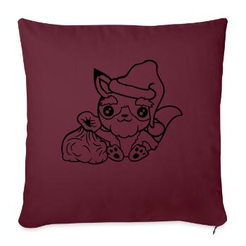 Fox Red Fox Santa Claus Christmas Gift - Sofa pillowcase 17,3'' x 17,3'' (45 x 45 cm) - burgundy - Front