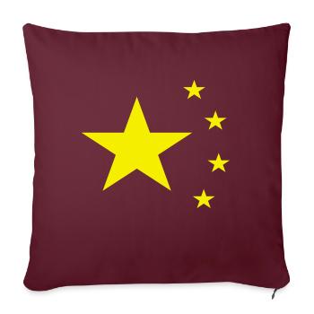 Chinesische Sterne - China Stars - Sofakissenbezug 45 x 45 cm - Burgunderrot - Vorne