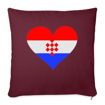 Coeur Croatie - Housse de coussin décorative 45 x 45 cm - bordeaux - Devant