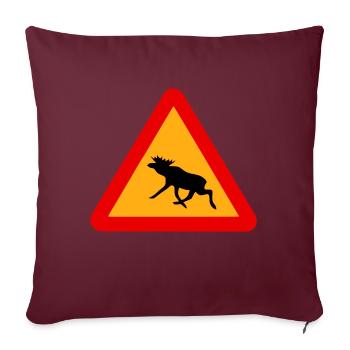 Warnung Elch! Älg! Moose! Schweden Sweden (vektor) - Sofakissenbezug 45 x 45 cm - Burgunderrot - Vorne