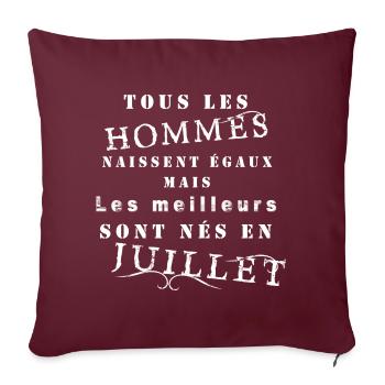 anniversaire homme Juille - Housse de coussin décorative 45 x 45 cm - bordeaux - Devant