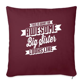 Awesome Big Sister - Sofakissenbezug 45 x 45 cm - Burgunderrot - Vorne