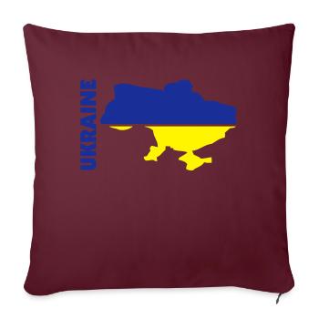 ukraine_umriss_flagge_50 - Sofakissenbezug 45 x 45 cm - Burgunderrot - Vorne