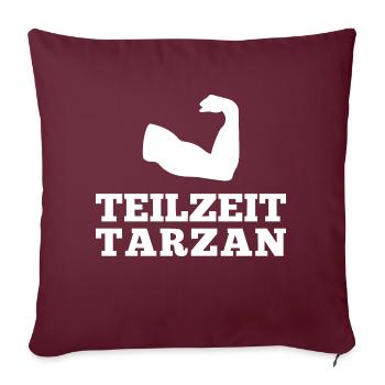 TEMPS PARTIEL - Housse de coussin décorative 45 x 45 cm - bordeaux - Devant