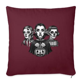 Trick-or-Treat-Monster - Sofakissenbezug 45 x 45 cm - Burgunderrot - Vorne