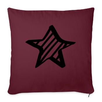 Étoile / étoile de bande dessinée - peint, dessiné, style bande dessinée - Housse de coussin décorative 45 x 45 cm - bordeaux - Devant