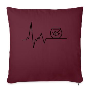 poisson rouge battement de coeur - Housse de coussin décorative 45 x 45 cm - bordeaux - Devant