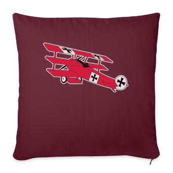 Fokker Airplane Flugzeug Roter Baron Red World War - Housse de coussin décorative 45 x 45 cm - bordeaux - Devant