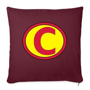 Super, Superheld, Superheldin, Hero, C - Sofa pillowcase 17,3'' x 17,3'' (45 x 45 cm) - burgundy - Front