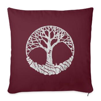 Yggdrasil - Housse de coussin décorative 45 x 45 cm - bordeaux - Devant
