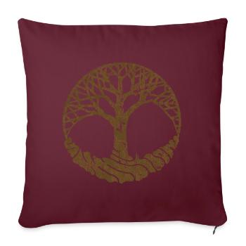 Yggdrasil - Housse de coussin décorative 45 x 45 cm - bordeaux - Devant
