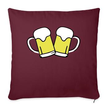 Bier, Bierkrug, - Sofakissenbezug 45 x 45 cm - Burgunderrot - Vorne