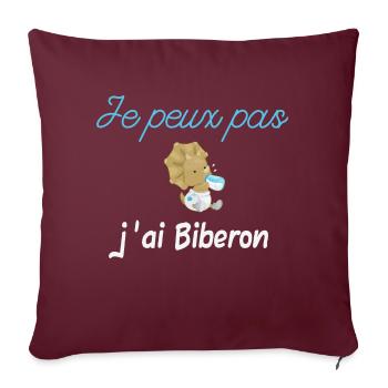Je peux pas j'ai Biberon - Housse de coussin décorative 45 x 45 cm - bordeaux - Devant