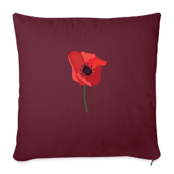 Mohn Tag der britischen Legion - Sofakissenbezug 45 x 45 cm - Burgunderrot - Vorne