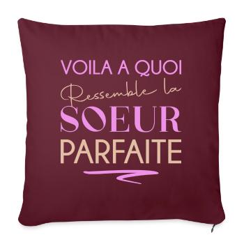 Meilleure soeur cadeau tee shirt soeur - Housse de coussin décorative 45 x 45 cm - bordeaux - Devant