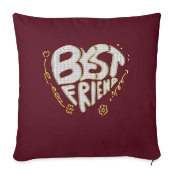 Meilleurs ami - Housse de coussin décorative 45 x 45 cm - bordeaux - Devant