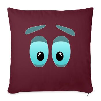 Les grands yeux - Housse de coussin décorative 45 x 45 cm - bordeaux - Devant