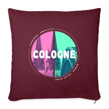 Köln Dom Cologne Deutschland Stadt Skyline - Sofakissenbezug 45 x 45 cm - Burgunderrot - Vorne