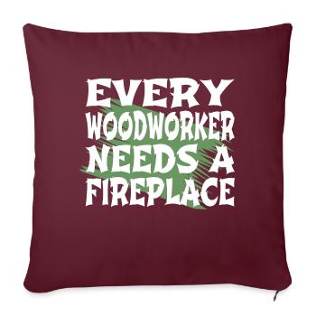 travail forestier forestier marteau-piqueur en bois citation amusante - Housse de coussin décorative 45 x 45 cm - bordeaux - Devant