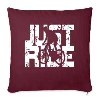 Vintage Just Ride Awesome Cycling T-Shirt Cadeau - Housse de coussin décorative 45 x 45 cm - bordeaux - Devant
