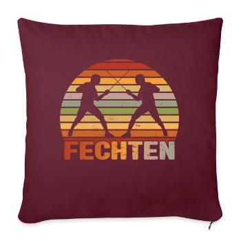 Fechten Fechtsport Fechtverein Fechter - Sofakissenbezug 45 x 45 cm - Burgunderrot - Vorne