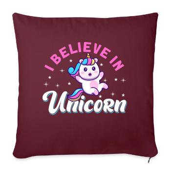 Licorne - Housse de coussin décorative 45 x 45 cm - bordeaux - Devant