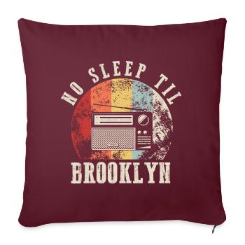 Retro No Sleep Til Brooklyn Retro Radio Stereo - Sofa pillowcase 17,3'' x 17,3'' (45 x 45 cm) - burgundy - Front