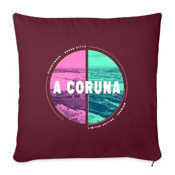 A Coruna Spain City Skyline Home Love Holiday - Housse de coussin décorative 45 x 45 cm - bordeaux - Devant