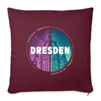 Dresde Allemagne Ville Skyline Accueil Amour - Housse de coussin décorative 45 x 45 cm - bordeaux - Devant