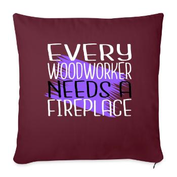 sabrina charpentier tshirts abatteur d’arbres - Housse de coussin décorative 45 x 45 cm - bordeaux - Devant