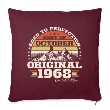 Octobre 1968 Cadeau d’anniversaire de naissance - Housse de coussin décorative 45 x 45 cm - bordeaux - Devant