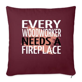 cadeau d’anniversaire charpentier tshirts - Housse de coussin décorative 45 x 45 cm - bordeaux - Devant